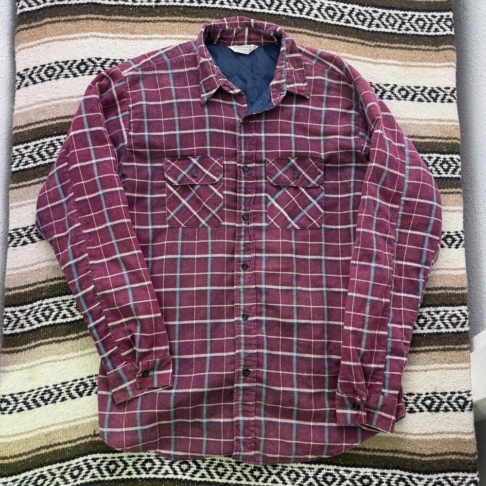Men's Vintage 90's Five Brothers Red Insulated Flannel Button Up Shirt Sz XLT